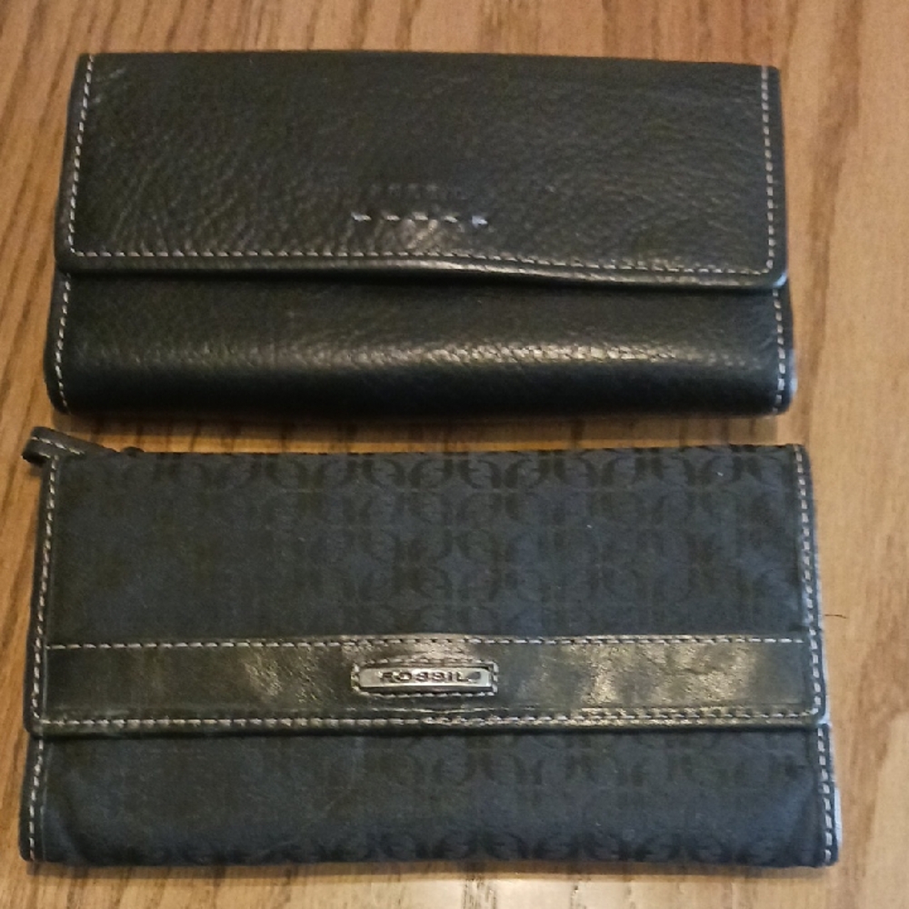 Black Leather Wallet Set